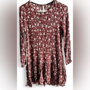 Sportsgirl Womens Orange Floral Boho Ruffle Garden Girl Long Sleeve Dress 6